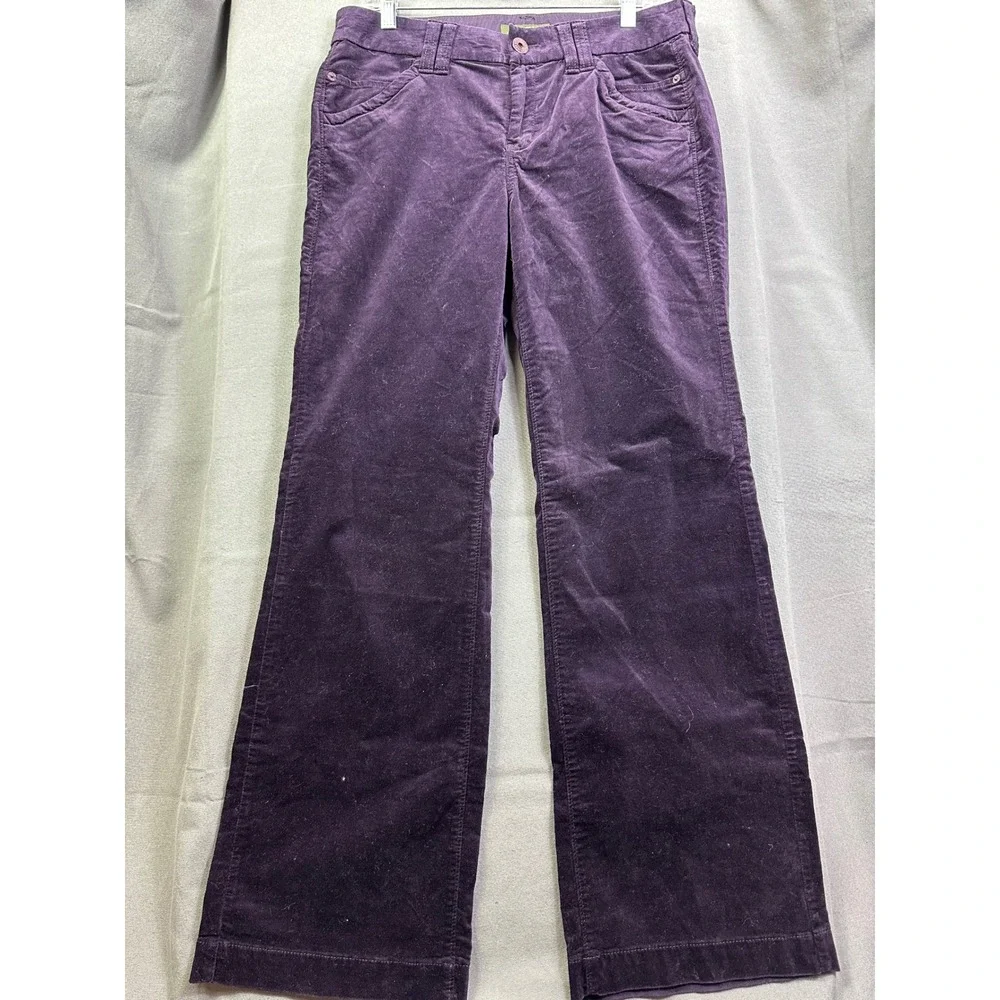 Eddie Bauer Purple Corduroy Pants Women Wide Leg Velvet Texture Trousers size 10 - Picture 5 of 16